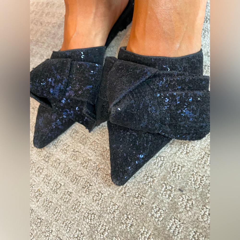 Violeta x mango sequined velvet mules - Picture 3 of 6